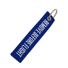 Doreen Box Remove Before Flight Fashion Tags Keychain Keyring Rectangle Polyester Embroidery Message 13*3CM Multicolor 1 Piece