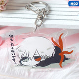 New Fashion Tokyo Ghoul RE Keychain QS Sasaki Haise Double Sided Acrylic Key Chain Pendant Anime Accessories Cartoon Key Ring