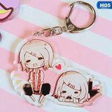 New Fashion Tokyo Ghoul RE Keychain QS Sasaki Haise Double Sided Acrylic Key Chain Pendant Anime Accessories Cartoon Key Ring