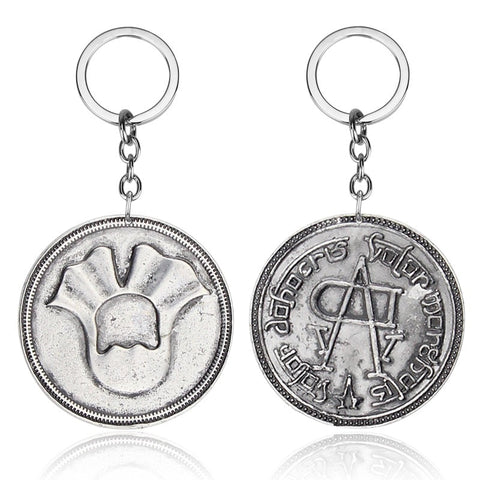 Game Of Thrones Song Of Ice And Fire Arya Stark Jaqen H'ghar Valar Morghulis Faceless Man Ancient Silver Coin Movie keychain